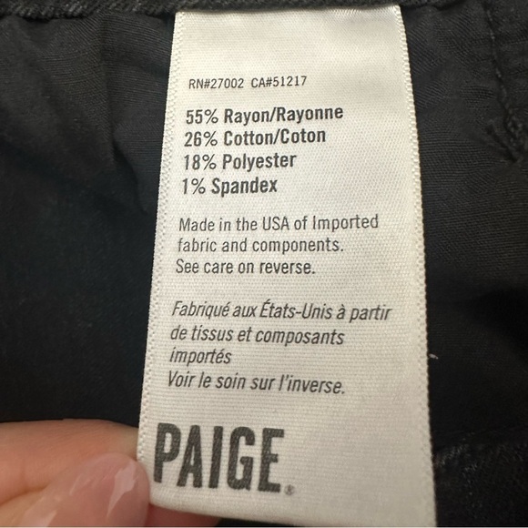 PAIGE Black Skinny Jeans with Zipper Details size 26 - Picture 7 of 7